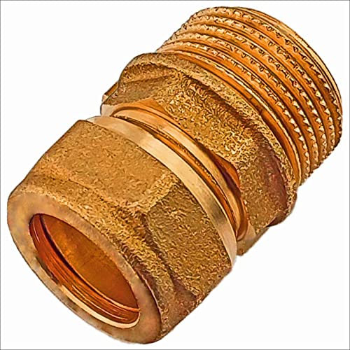 Klemmverschraubung für Kupferrohr 22mm Übergang auf AG mit Kragen 3/4 Zoll