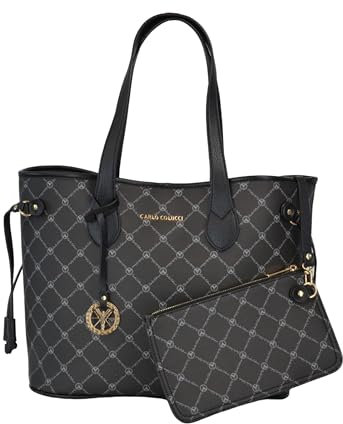 Carlo Colucci Shopper mit Logo-Print Schwarz OS