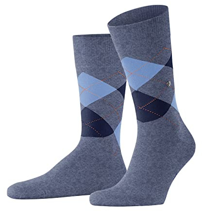 Burlington Herren Socken King M So Baumwolle gemustert 1 Paar, Blau Turquoise 6664, 40-46