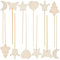 WiDream 12 Pcs Baguettes Magiques en Bois, Baguette Princesse Bricolage, Baguette Magique de Fée, Couronne, étoiles, Lune, Cœur, Sapin de Noël, Papillon