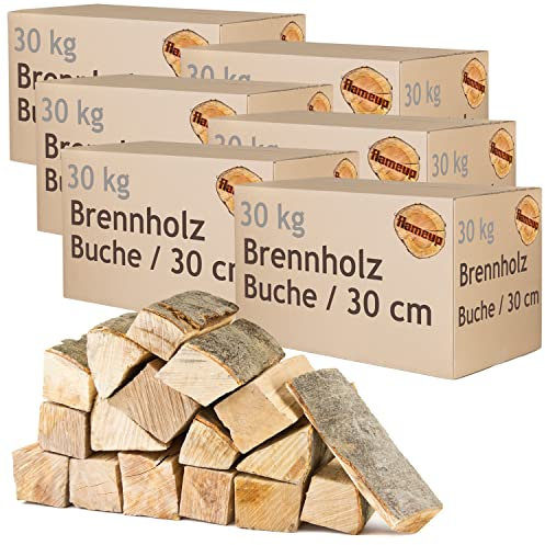 Bois de Chauffage 5-500 kg pour Poêle et Cheminée Brasero Grill Panier à Feu Bûches de Bois de Hêtre 30 cm Flameup, Quantité:180 kg