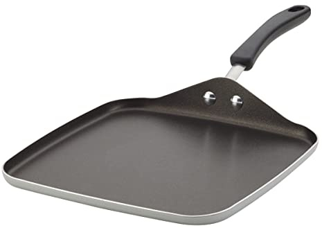 Farberware Cookstart DiamondMax Nonstick Square Deep Grill Pan/Griddle, Dishwasher Safe, 11 Inch - Silver