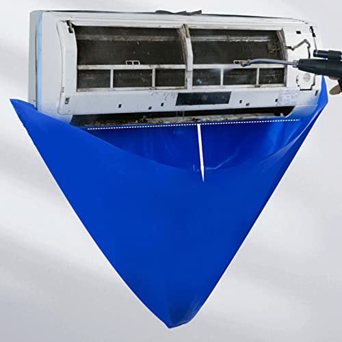 CHICIRIS Cubierta de Limpieza de Aire Acondicionado Dividida, Bolsa de Servicio de Aire Acondicionado Debajo de la Bolsa Protectora de Aire Acondicionado con Salida de Drenaje y Tubería