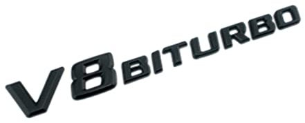 Pomrone Autoaufkleber, Emblem für V8 BITURBO, Silber, Acrylnitril-Butadien-Styrol, Fahrzeug-spezifisch, Car
