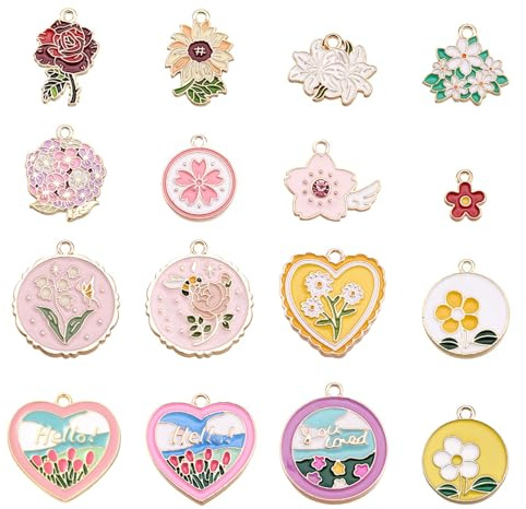 PandaHall Emaille-Charm-Anhänger, Legierung, Tier-Charms, Kettenanhänger, Perlen für Halskette, Armband, Ohrringe, Schmuckherstellung, Emaille