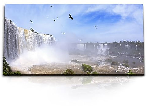 Paul Sinus Kunstdruck Bilder 120x60cm Iguazu Wasserfälle Argentinien Vögel Natur