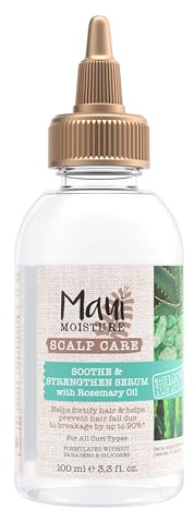 Maui Moisture Scalp Care Soothe & Strengthen Hair Serum with Rosemary Oil, Curly Hair Serum With Aloe Vera Helps Prevent Scalp Dryness & Strengthen Hair, Silicone-Free, 3.3 fl. Oz