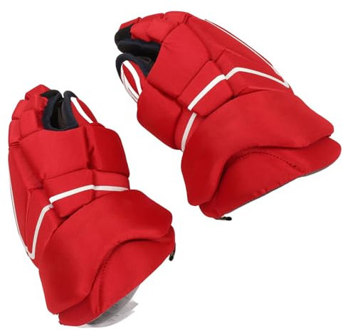 KKPLZZ 1 Paar Rote Eishockey-Handschuhe, Handschutz Erwachsene, Eishockey-Handschuhe Rollschuhlaufen (11 Zoll)