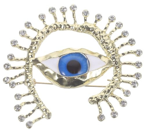 GALPADA Broche Porte- Mauvais Œil Bleu Globe Oculaire Porte- Épingles À Revers Grands Yeux Corsage Épingle À Poitrine Écharpe Châle Pull Cardigan Clips A