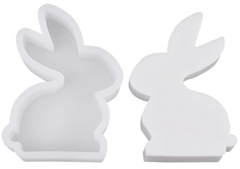 Ostern Kaninchen Silikonformen Gießformen, Hasenform für Ostern, Silikonform Ostern, Ostern Kaninchen Silikonform, 3D Kaninchen Gießform Ostern, Osterhase Silikonform for Kerze, Seife, Gips (B)
