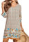 Zeagoo Sommerkleider Damen Bohemian Strandkleid Elegant Sommer Casual Blumen Kurzes Kleid Midikleid Freizeitkleider Mode Dress L