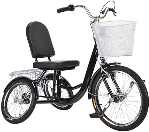 GramStudio 3 Räder Dreirad für Erwachsene, Senioren Dreirad mit Korb, Tragfähigkeit bis 150kg, Dreirad Fahrrad