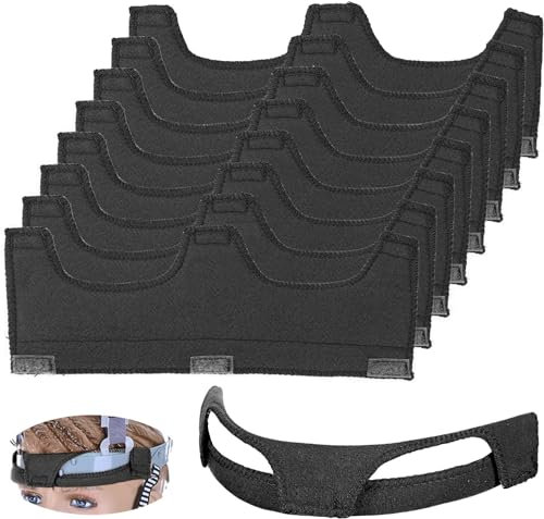 YCD 8 Pack Welding Helmet Sweatband, Air Cushion, Black, Full Face, Hook and Loop Closure