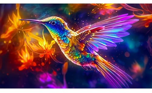 Yqwzhqmy Diamond Painting, DIY 5D Diamond Painting Groß XXL,Hummingbird,Diamond Painting Kits for Adults,for Living Room,Bedroom,Wall Decoration (70x40) cm