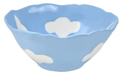 Koythin Ceramic Cute Bowl, Creative Soup Bowls, Cloud Bowl for Kitchen Cereal Oatmeal Salad, Aesthetics Home Decor (Blue Sky and White Clouds)