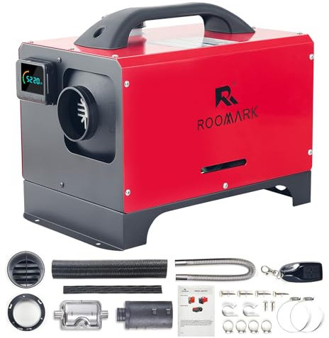 Roomark 5KW Diesel-Heizung, 12 V Diesel-Luftheizung, All-in-One, schnelles Aufheizen, geräuscharm, tragbar, Diesel-Standheizung mit LED-Monitor-Schalter, Fernbedienung für Auto