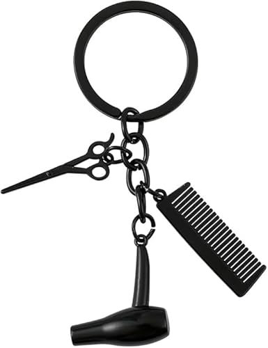 xutao Mode Friseur Schlüsselanhänger Haartrockner, Schere, Kamm Charm Salon Besitzer Haarstylist Geschenk Graduierung Festival Geschenk Schlüssel Schlüsselanhänger Zubehör