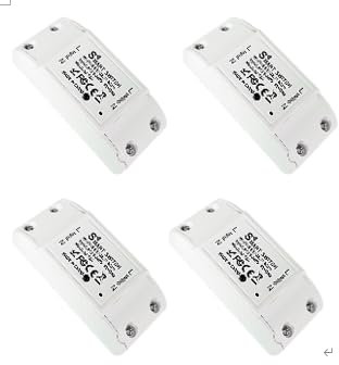Matter Smart DIY Relay Module Wall Switch Works with Homekit& Alexa,App and Voice Control,Timer,Group Control,for lamps, fans, humidifiers,10A (4 Packs)