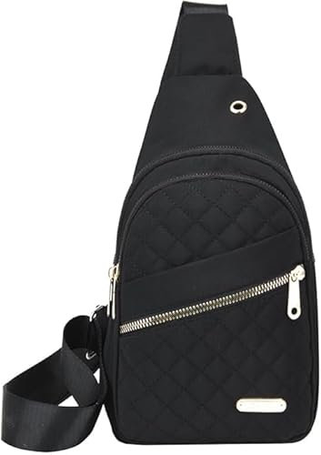 Godemmio Wbougisay Crossbody-Tasche für Damen, modisch, lässig, diebstahlsicher, einfarbig, mehrschichtig, Anti-Diebstahl, einfarbig, Crossbody-Tasche, Schwarz , 11.81*7.08*2.36in / 30*6*18 cm