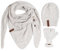 KNIT FACTORY - Damen Winter Set - Coco Dreiecksschal, Coco & Cleo Handstulpen - Winterschal, Wintermütze und Handschuhe - Gefertigt aus 30% Wolle und 70% Polyacryl - Beige