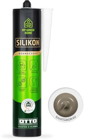 My Green Home Silikon 300ml Sanitärgrau - Für Fugen innen & außen - Sicher gegen Schimmel & ideal für Bad, Küche & Wohnbereich - Geruchs- & Schadstoffarm