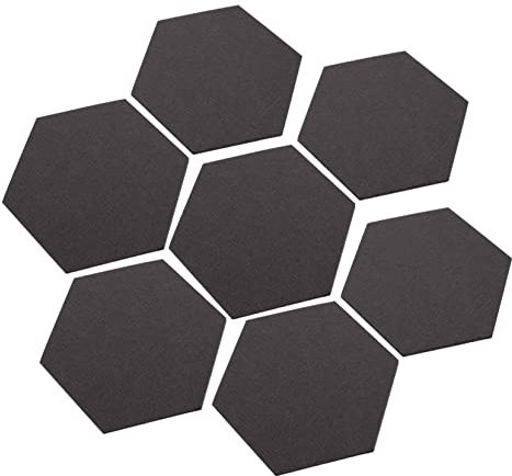 SHOWERORO Sechseckige Filz Pinnwand 14X12 Cm Selbstklebende Schwarze Wanddeko FüR BüRo Und Schlafzimmer Memoboard Aus Filz 12 StüCk
