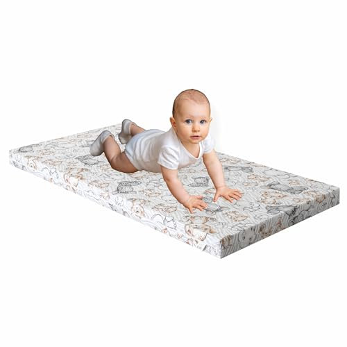 Kindermatratze 60x120 cm - Matratze für Kinderbett - Oeko Tex Zertifiziert - Optimale Matratze für Kinder - hautfreundlicher Bezug abnehmbar und waschbar – Das Zebra und der Löwe