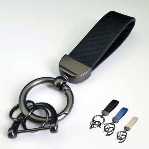 JSYDMA Porte-clés de Voiture pour Renault Clio 3 4 5 RS, Cuir Porte-clés Voiture, Accessoire Porte-clés de Voiture,Cadeaux pour Femme Homme,A-Black