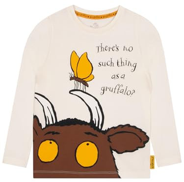 Gruffalo T Shirt | Long Sleeve Girls Tshirt | Cotton Girls T-Shirts | Kids Clothing | Cream 7-8 Years