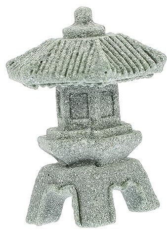 KONTONTY Mini Pagode Statue Japanische Pagodenlaterne Aus Für Bonsai Garten Dekoration Vintage Stil Kleine Pagode Für Zen Garten Outdoor Deko Für Terrasse Und Aquarium