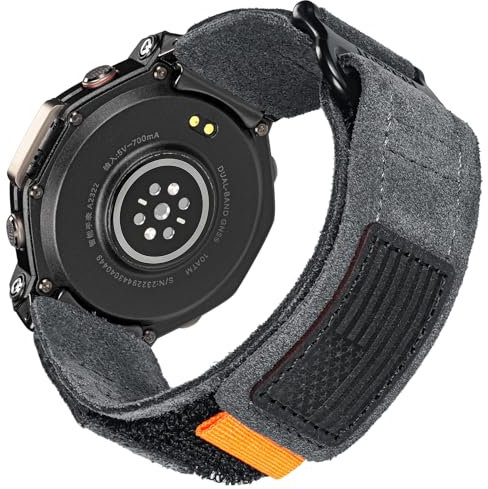 HEMSUT Uhrenarmbänder Kompatibel mit Amazfit T-Rex 3, Weiches Wildleder mit breitem Reifen und Schleife Robustes Sportarmband nur für TREX 3, Military Camo Schwarz/Grün