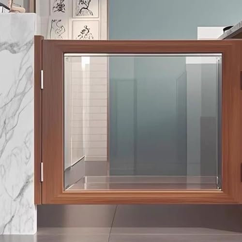 ZIMGOD Saloontür Schwingtür mit Stange Braun Massivholz, Schwingtür im Café-Saloon-Stil, Halbhohe Innentür für Kneipentheke, Dekor für Eingangstrenntür(W70xH90cm(27 1/2 x35 3/8))