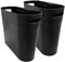 FomCcu Corbeille à papier - En plastique - 10 l - Pour salle de bain, poudre, chambre, salon, bureau - Noir