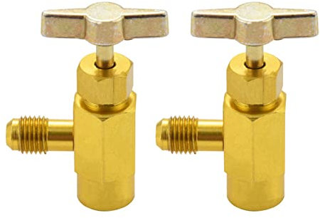 Xiniy 2pz 1/4 Adattatore per Filettature SAE M14 R-134A Refrigerante per Condizionatori d'Aria per Auto può Erogare La Valvola di Apertura del Rubinetto della Bottiglia