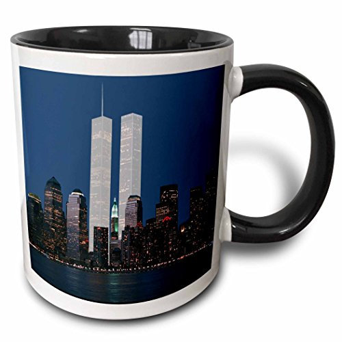 Keramik Tasse Mehrfarbig Tasse 330Ml, Abendliche Skyline Von New York City Mit Den Twin Towers Becher Bedruckt Für Tee Kollegin Muttertag