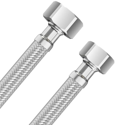 Panzerschlauch 1/2 Zoll Ig X 3/8 Zoll Ig, 50 Cm 304 Edelstahl Flexschlauch, Schlauch Für Wasserhahn, Edelstahl-Umflechtung Schlauch Flexibel, Flexibler Verbindungsschlauch Für Wasserhahn Eckventil