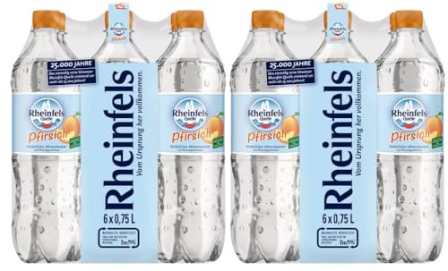 12 Flaschen Rheinfels Quelle Pfirsich Mineralwasser a 750ml inklusive EINWEG Pfand