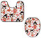 Eslifey Toilet Lid Cover and U-Shaped Toilet Floor Mat Set of 2 Pieces, Kokeshi Japanese Dolls Toilet Mat Set, Machine Washable Seat Covers Non-Slip Absorbent Rugs