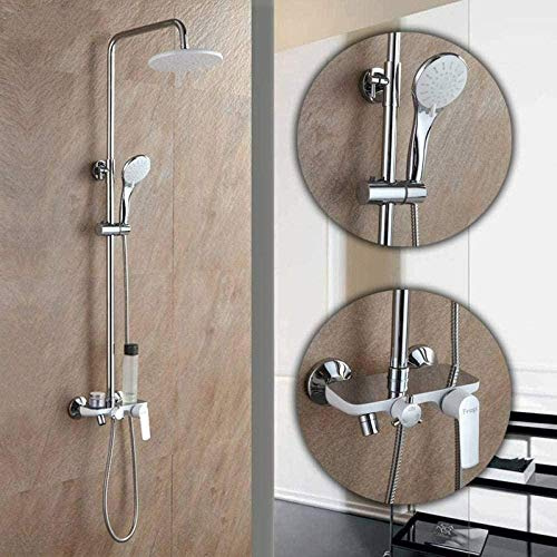 Modisches weißes Duschset – Einhand-Mischbatterie für kaltes und heißes Wasser, verstellbare Regenduschstange, verheißungsvolles Wolken-Design, modernes Badezimmer-Upgrade