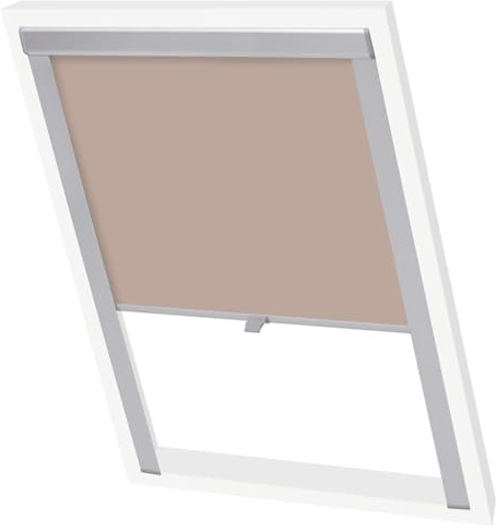 Verdunkelungsrollo Beige M08/308, Dachfenster Sonnenschutz, Thermo-Beschichtung, schmutzabweisend, einfache Montage, für Innenbereich, 78x140 cm