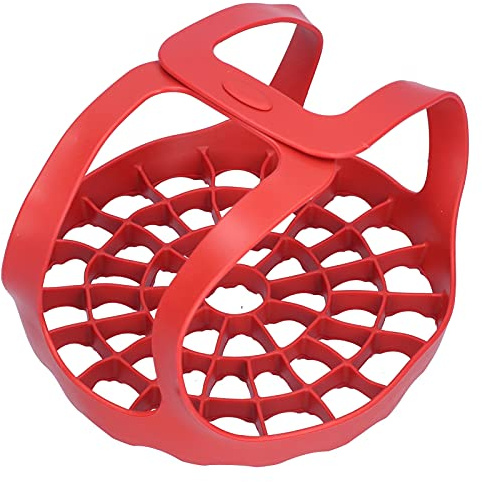 ERYUE Silikon-Multifunktions-Schnellkochtopf-Backgeschirr-Sling, Küchenzubehör für 6 Qt/8 Qt, Roter Silikonheber mit Hitzebeständigem Riemen Zum Einfachen Anheben von Lebensmitteln,