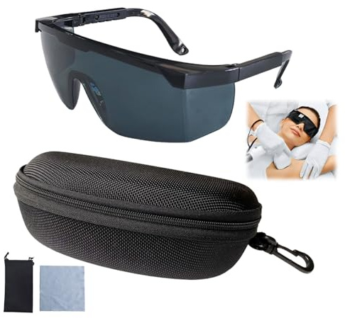 Maoggha Laser-Schutzbrille für Augenschutz bei HPL/IPL Haarentfernung, UV-Licht- und Lasertherapie 190–540nm, Schutzbrille Infrarotlampe mit Panoramalinse für Kosmetologie,Schutz gegen Stöße