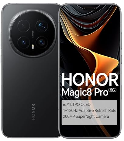 HONOR Magic8 Pro Smartphone 5G, Fotocamera 200MP AI Super Notte Teleobiettivo, Display 6,71 Pollici AMOLED Comfort Visivo, IP69K, Batteria 6270 mAh, 12+512 GB, Dual SIM Cellulare Sbloccato, NFC