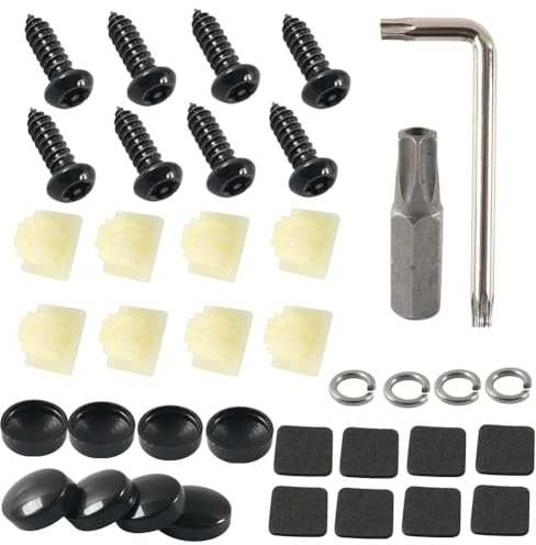 Akfldms License Plate Frame Screw Set Anti-Theft Buckle Insertion Fastener License Plate Screw Kit Snap