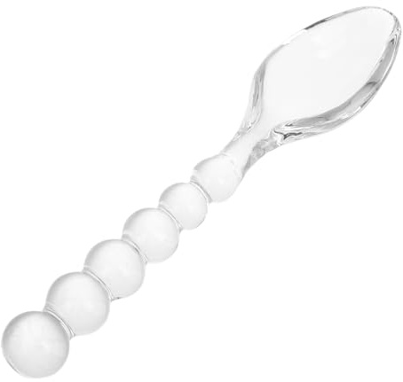 Generisch Dessertglaslöffel aus Glas mit Elegantem Design Leicht zu Reinigen und Feuchtigkeitsbeständig für Geburtstagsfeiern und Party mit Kreativer Optik