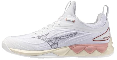 Mizuno Damen Hallenschuh Wave Luminous WOS - V1GC2420, Farbe:weiß/Coral, Damen Schuhe:44.5