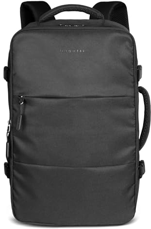 bugatti Mare Basic großer Rucksack Unisex, Business- oder Reisetasche mit Laptopfach 15, schwarz