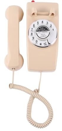 Zeitlos ästhetisches Retro-Festnetztelefon zur Wandmontage, für verschiedene Innenräume, elfenbeinfarbene Wandhalterung, Festnetz