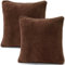 CelinaTex 2er Set Kissenbezug 80x80 cm Doppelpack Coral Fleece Kissenhülle, Kopfkissenbezug Kissen Überzug Comfortable dunkel braun 5001358