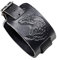 Thajaling Schwarzes Leder Armband Wolf Kopf Lederarmband Punk Style Wide Armreif Armband Lederarmbänder für Männer und Frauen